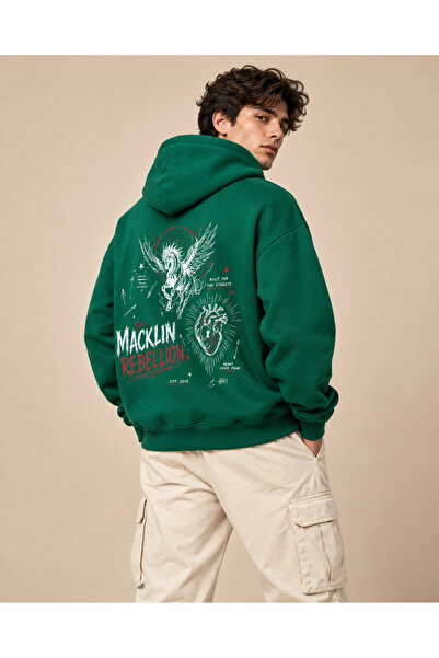 macklin Unisex Women's and Men's Rebellion Design Text Printed Oversize 3 Thr...