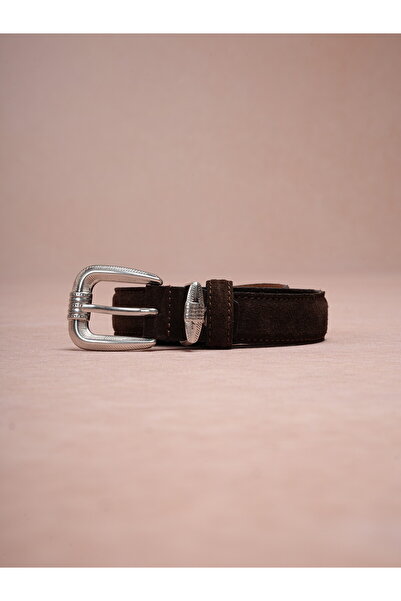 PAREZ 100% Genuine Suede Leather Thin Tin-Coated Buckle Belt 3 cm