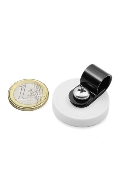 Magnitech Μαγνητικό Ελαστικό Επίθεμα Φ31x6mm, Κλιπ P Λευκό Φ9.5mm, Νεοδύμιο, ...