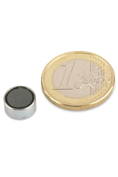 Magnitech Μαγνήτης Πέλματος Φ10x4.5mm σε Φερρίτη, Δύναμη Έλξης 400gr