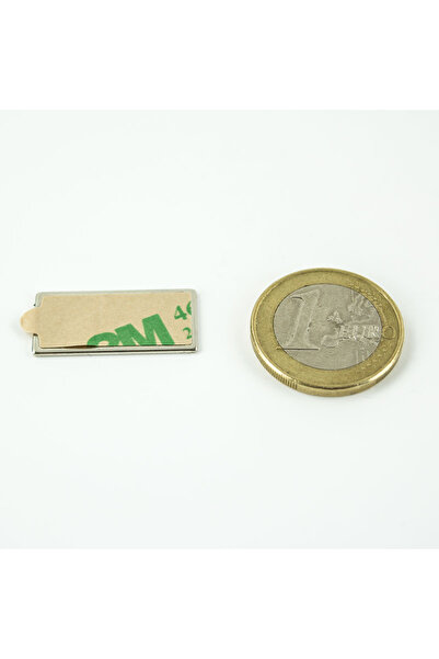 Magnitech Ορθογώνιος Μαγνήτης Νεοδυμίου 25x12x1mm Αυτοκόλλητος, Δύναμη Έλξης 1kg