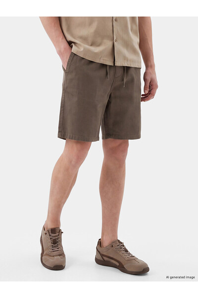 LC Waikiki Xside Brown Relax Fit Gabardine Men's Shorts