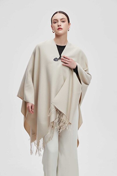 Livia Women's Longline Plain V-Neck Poncho
