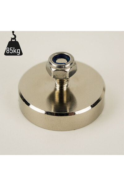 Magnitech Μαγνητική Ράβδος Βάσης Ø48x11mm x M8 Νεοδυμίου, Δύναμη Έλξης 85kg