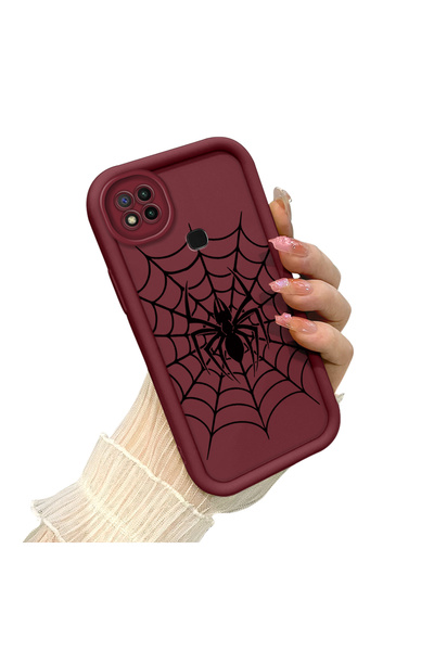CHICASELUX Redmi 9C/10A Uyumlu Koyu Tarz Örümcek Ağı Baskılı Kılıf, Günlük Ça...