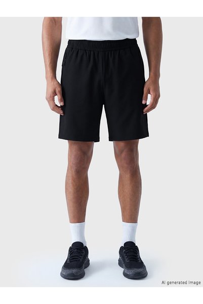 LC Waikiki Ozmarka New Season Black Regular Fit Men's Sports Shorts