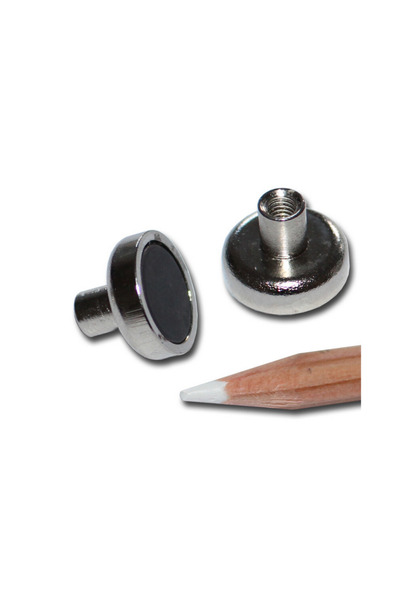 Magnitech Μαγνητική Βάση Φ16x5mm με Εξωτερικό Σπείρωμα M4x7 Φερρίτης Δύναμη Έ...