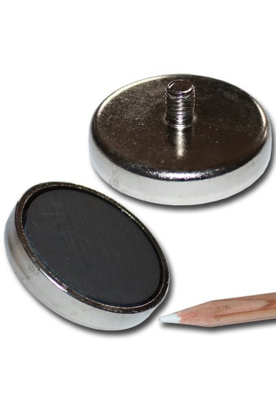 Magnitech Μαγνητική Ράβδος Ποδιού Φ47x9.5mm x M8 Φερρίτης Δύναμη Έλξης 18kg