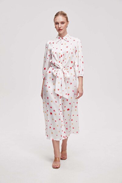 Livia Women's Midi Patterned Three-Quarter-Sleeve Dress