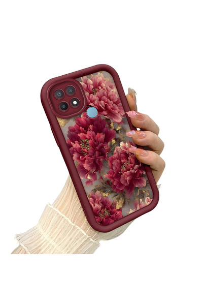 CHICASELUX Oppo A15/A15S Compatible Luxury Retro Peony Flower Drawing Case, S...