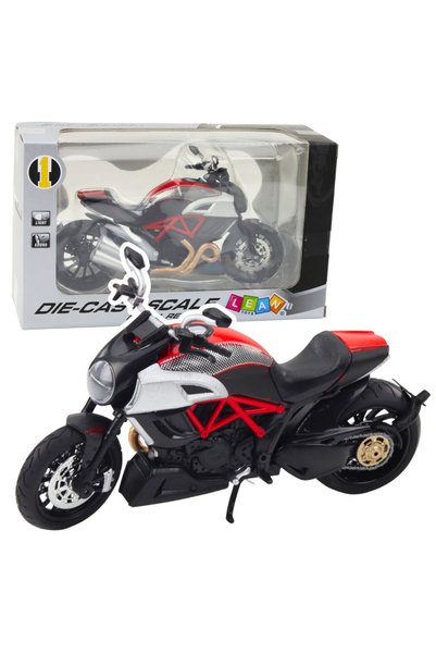 LEAN Motocicletă sport, metal, lumini, sunete, auriu, roșu, elemente, 1:12