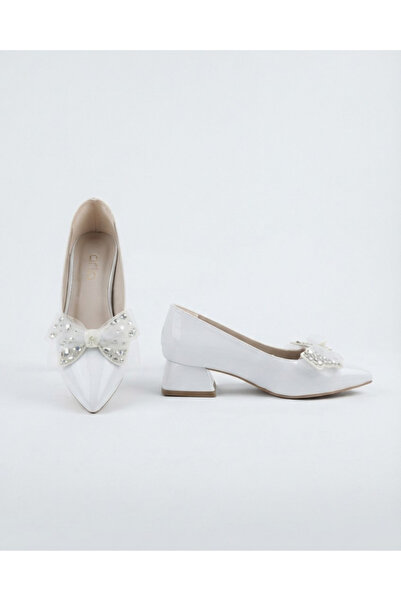Enes Ayakkabıcılık Women's Patent Leather Pointed Toe Stylish Heeled Shoes wi...