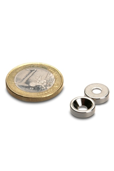 Magnitech Μαγνητικός Δίσκος Φ10x3x3.5mm με Εσοχή, Βόρειος Νεοδύμιος, Δύναμη Έ...