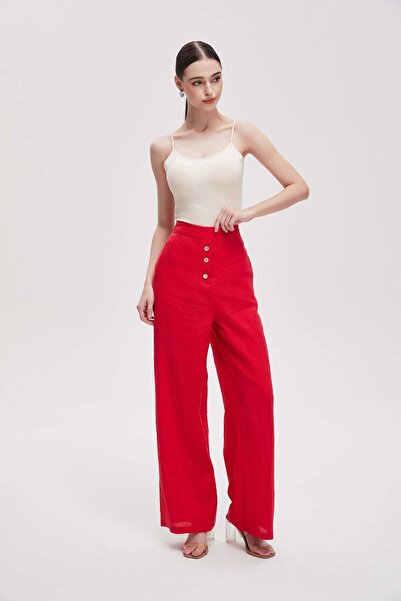 Livia Women's Wide-Leg Button-Front Trousers