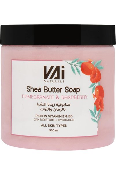 Via Natural صابون زبدة الشيا من VAI Naturals بالرمان والتوت 500 مل