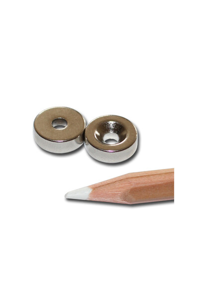 Magnitech Μαγνήτης Δίσκος Φ12x4x3.5mm με Υποβαθμημένη Τρύπα Νότιας Πολικότητα...