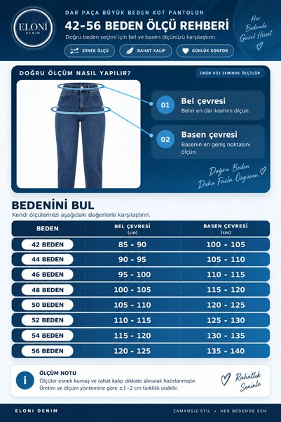 ELONİ Women's Plus Size Narrow Leg Stretchy Slim Fit Comfortable Fit Jeans 42-56