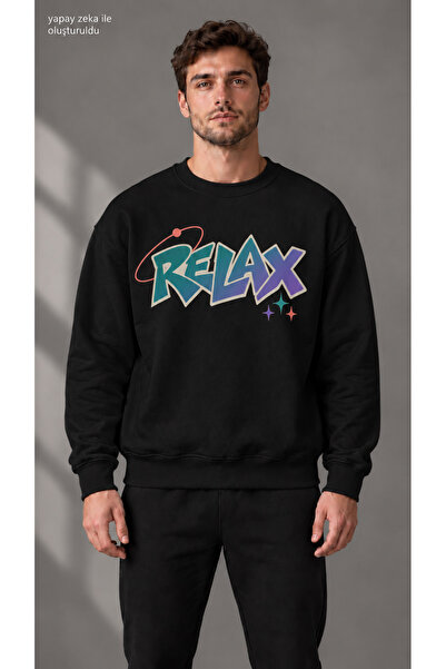 caddekombin Men's Retro Planetary Ring and Relax Printed Crew Neck Casual Reg...