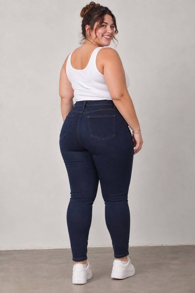 nd jeans Yeni Sezon Premium Büyük Beden Yüksek Bel Esnek Slim Fit Dar Paça Kadın Jean Kot Pantolon