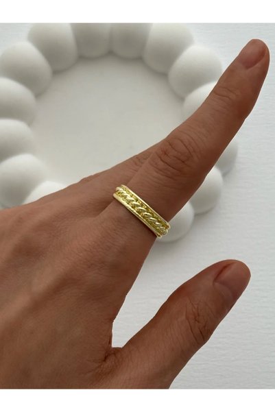 Luparadis خاتم ذهبي قابل للتعديل بتصميم محبوك من سلسلة خاصة من Pinterest