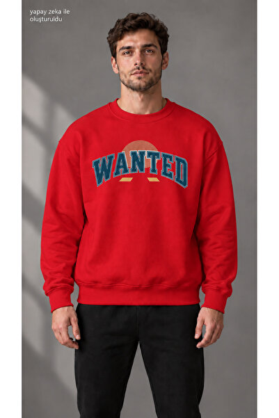 caddekombin Men's Retro Sun Figured Wanted Printed Crew Neck Casual Regular F...