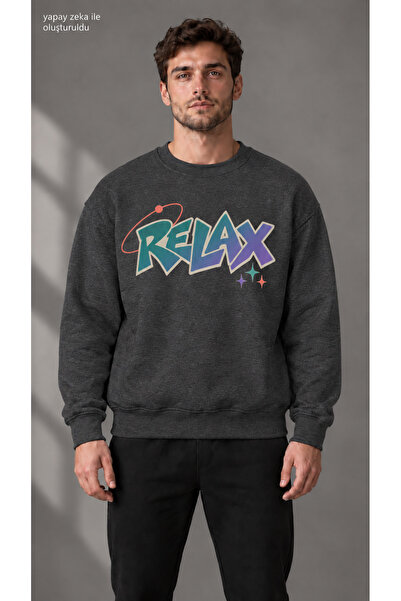 caddekombin Men's Retro Planetary Ring and Relax Printed Crew Neck Casual Reg...