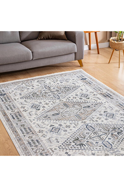 Derya Home Manchester 06 Serisi Vintage Desenli Saçaklı Halı – Klasik Modern ...