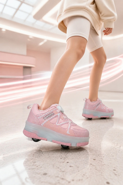 Kinetix LV-6857 Anatomik Kız Çocuk Tak Çıkar Tekerlekli Sneaker Aklıllı Bağcı...