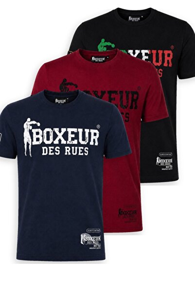 Boxeur Des Rues Tricouri bărbătești, pachet de 3, croială slim-fit: Bleumarin...