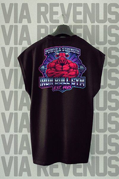 Vordevia Tricou fără mâneci pentru fitness și sală, cu imprimeu pe spate Iron...