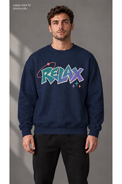 caddekombin Men's Retro Planetary Ring and Relax Printed Crew Neck Casual Reg...