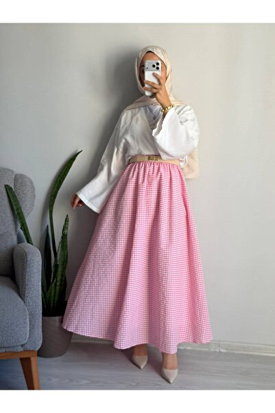 HEWANK تنورة طويلة مبطنة للنساء