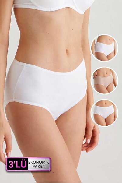 Pierre Cardin 2033 3' Lü Ekonomik Paket Maxi Cut Pamuklu Basic Külot