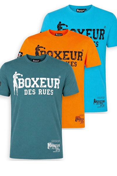 Boxeur Des Rues Ανδρικό T-Shirt Πακέτο 3 τεμαχίων Boxeur des Rues: Μπλε της Θ...