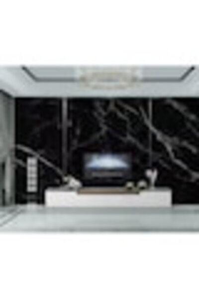 topbazar Folie autoadezivă cu aspect de marmură neagră, 60x300 cm, impermeabilă, autocolant pentru mobilier, blaturi și pereți de bucătărie