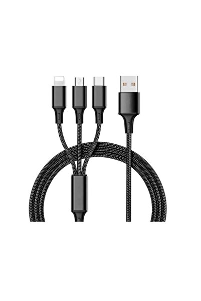 Earldom Καλώδιο USB Φόρτισης και Μεταφοράς Δεδομένων EC-IMC015 3 σε 1 Μαύρο 1...