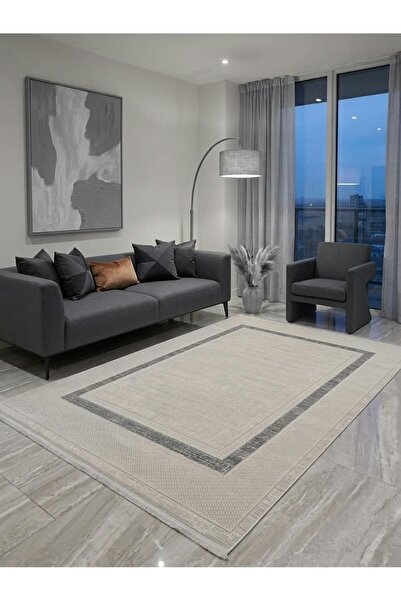 NOVA HALI % 100 Akrilik Halı Salon Halısı 4 m2 - 6 m2 Oturma Odası Halısı Gri...