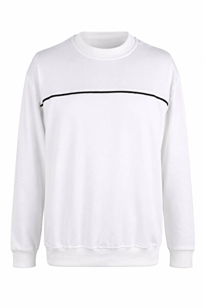 trender Biyeli Basic O Neck Ecru Men's Sweatshirt 27Kdt1000001
