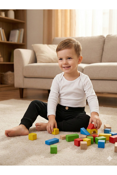 Momivi Kids بنطلون كاجوال للأطفال والرضع مصنوع من القطن بنسبة 100% مع خصر مطا...