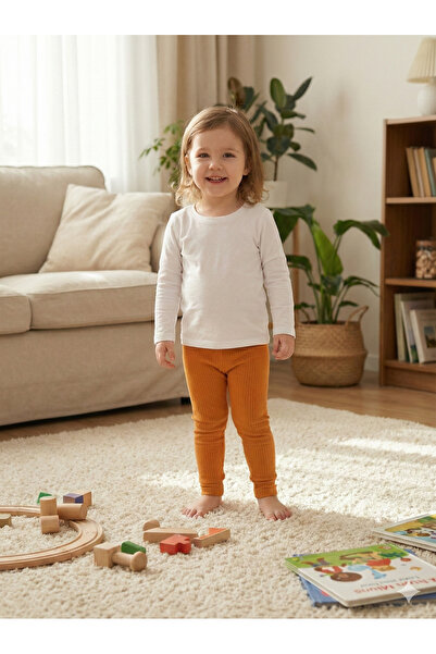 Momivi Kids بنطلون كاجوال للأطفال والرضع مصنوع من القطن بنسبة 100% مع خصر مطا...