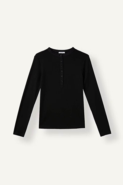 DeFacto Fitilli Basic Black Women's Long Sleeve T-Shirt I5711Ax/Bk81