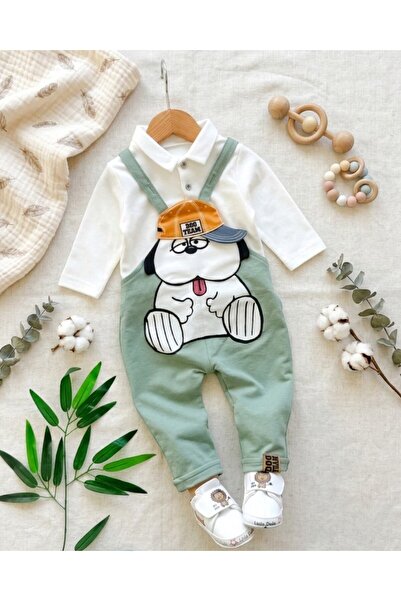 Ege Bebek Baby Boy Hat, Bear Embroidery, Gardener Salopet Overalls, 6-9-12-18...