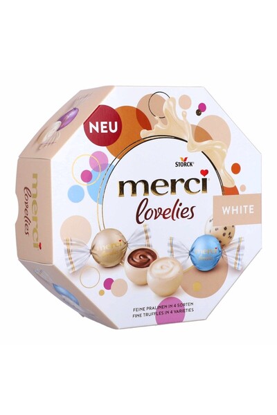 Merci Praline de ciocolată albă Lovelies, Merci, 185 g