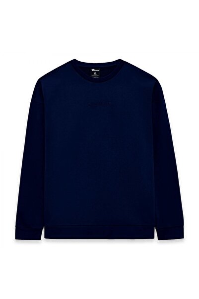 SKECHERS S2610015 m Essential Crewneck Sweat Navy Blue Men's Sweatshirt