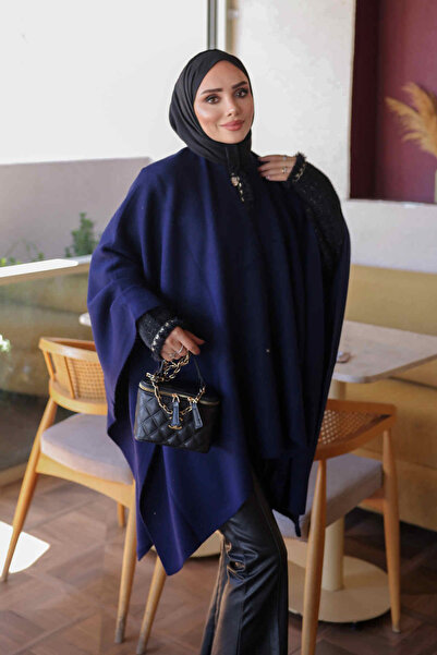 İmajButik معطف تريكو ميرسيريزد كاجوال باللون الأزرق الداكن