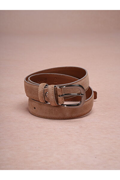 PAREZ 100% Genuine Suede Leather Classic Antique Nickel Buckle Belt 3 cm