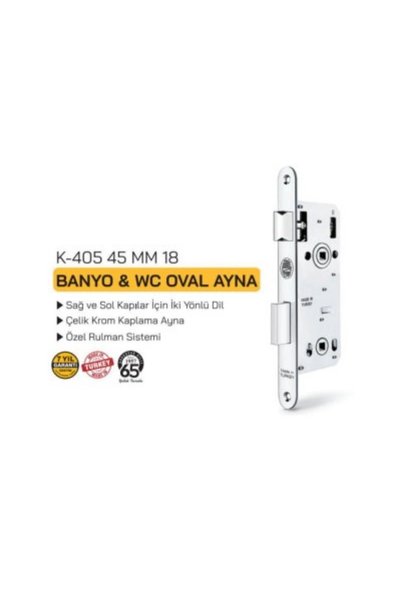 şahsuvar K405 Wc Kilidi 45Mm 18Mm Oval Dar Ayna