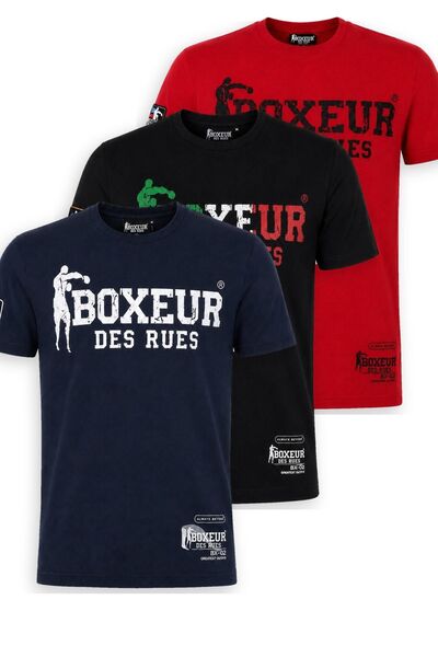 Boxeur Des Rues Tricouri bărbătești, pachet de 3, croială slim-fit: Bleumarin...