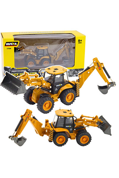 LEAN Huina Încărcător-excavator telescopic metalic galben 1:50