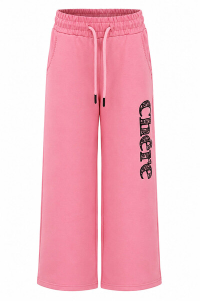 trender بنطلون رياضي للفتيات من Chere Print 2 Thread Pink 8072